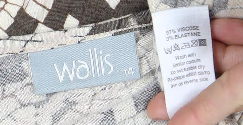Wallis Women's Multicoloured Top, Size 14, Geometric V-Neck