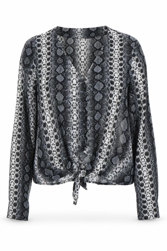 H&M Women’s Black Animal Print Tunic Blouse, Size 12