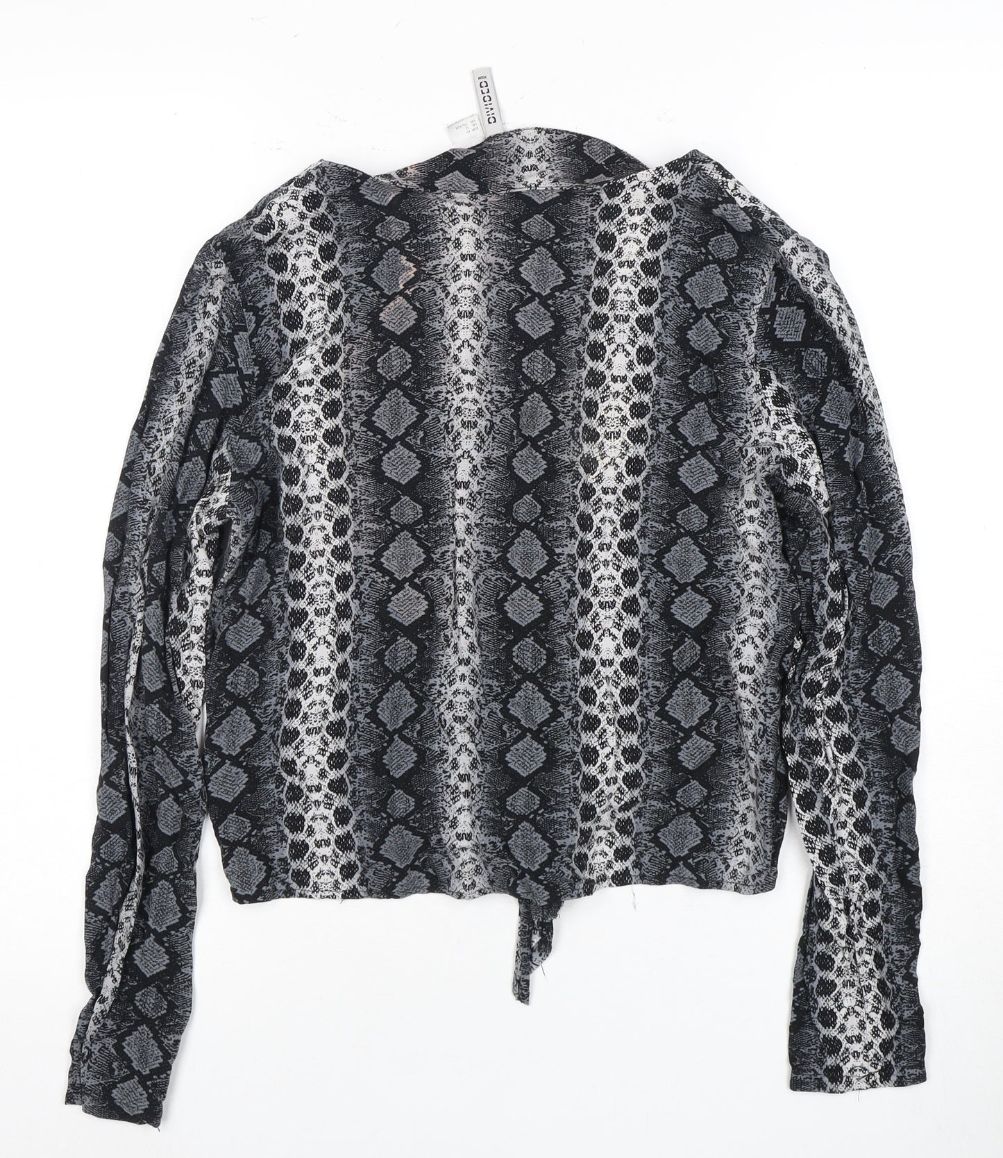 H&M Women’s Black Animal Print Tunic Blouse, Size 12