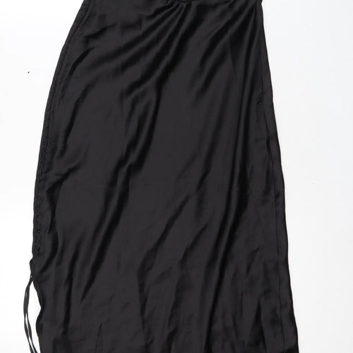 Zara Women's Black Long Dress, Size 12, Zip Closure
