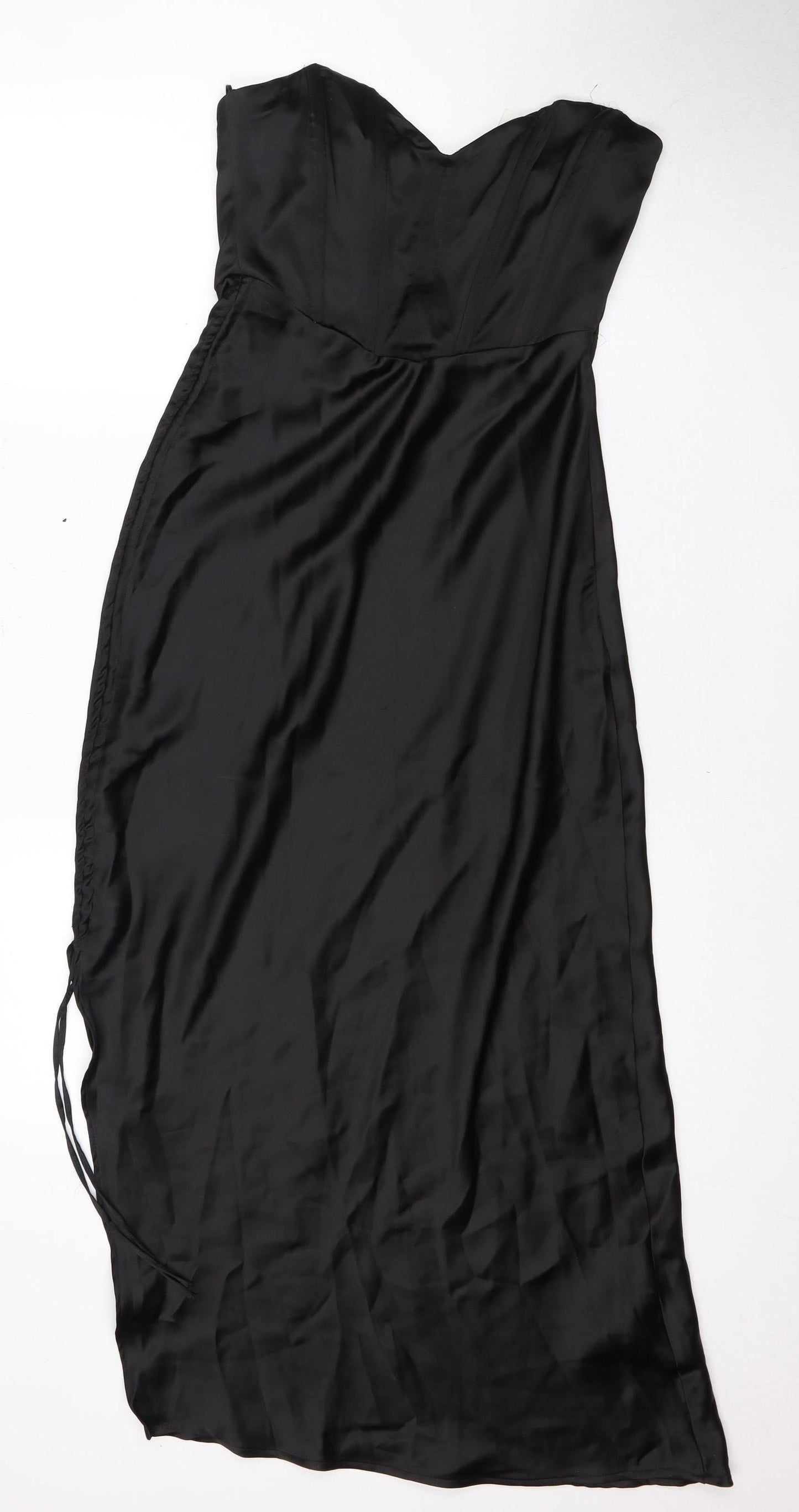 Zara Women's Black Long Dress, Size 12, Zip Closure