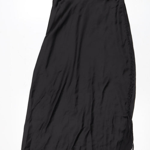 Zara Women's Black Long Dress, Size 12, Zip Closure