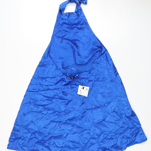 Zara Blue Halter Dress, Women's Size 8, Sleeveless
