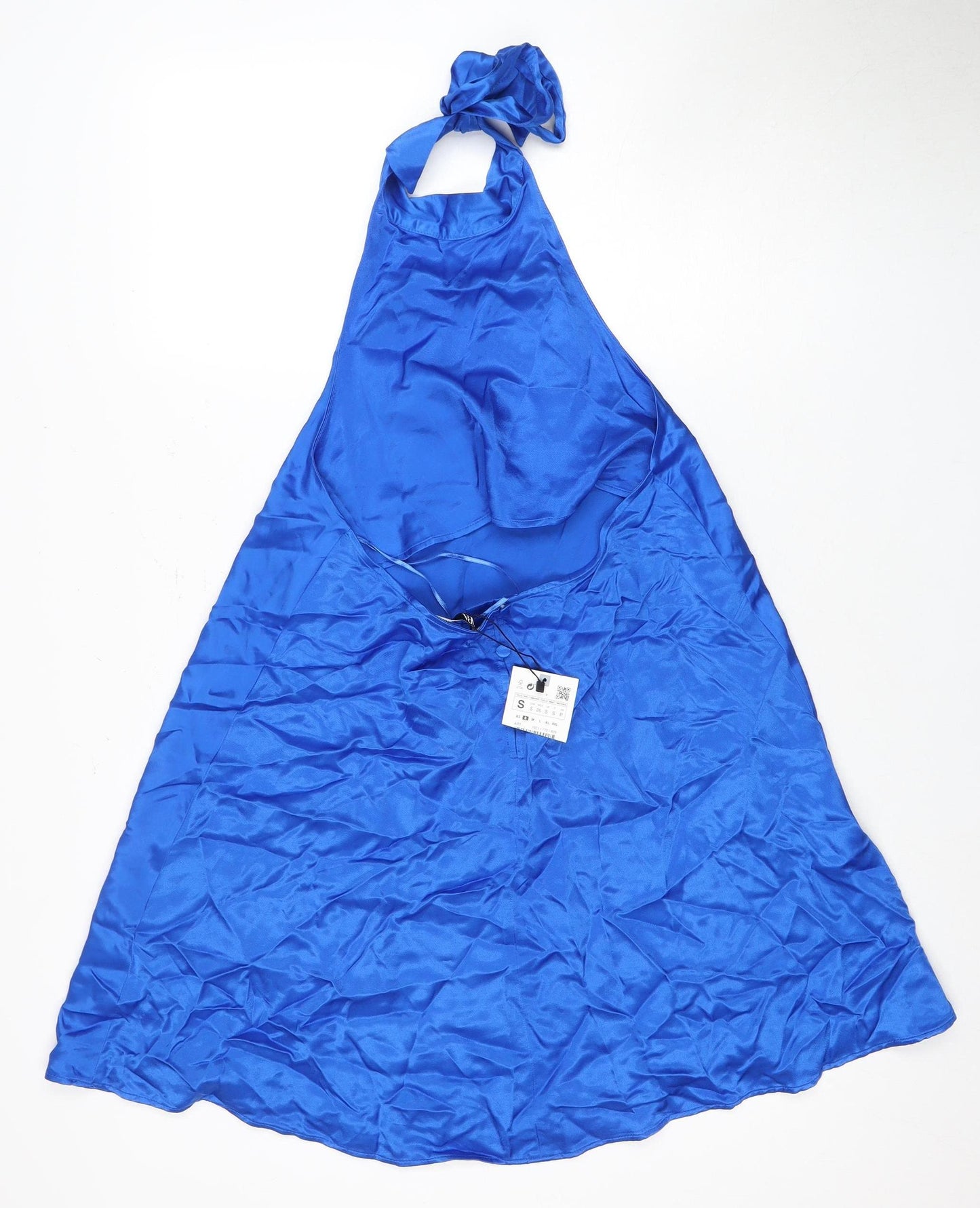 Zara Blue Halter Dress, Women's Size 8, Sleeveless