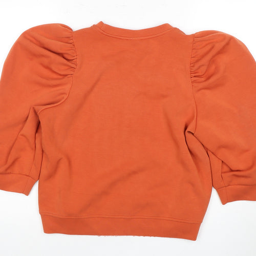 PEPPERCORN Women's Orange Top - Size L, Puff Sleeve