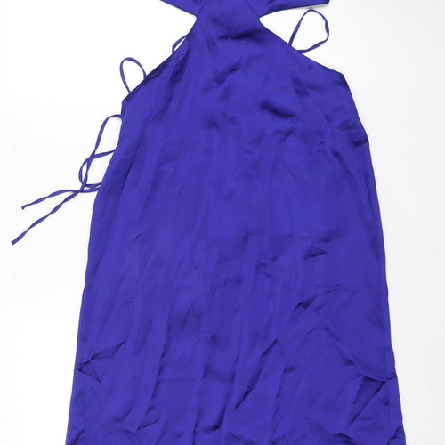 Zara Women's Blue Midi Slip Dress, Size L, Party Style
