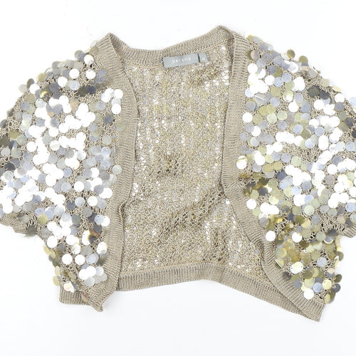 Per Una Gold Sequin Women's M Shrug Party Knit