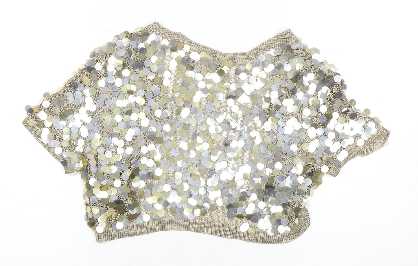 Per Una Gold Sequin Women's M Shrug Party Knit