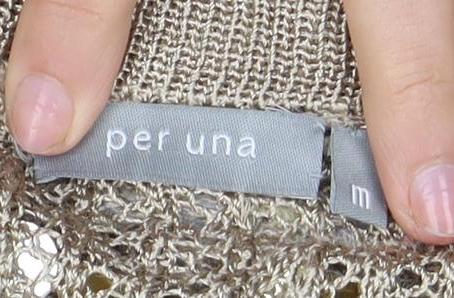 Per Una Gold Sequin Women's M Shrug Party Knit