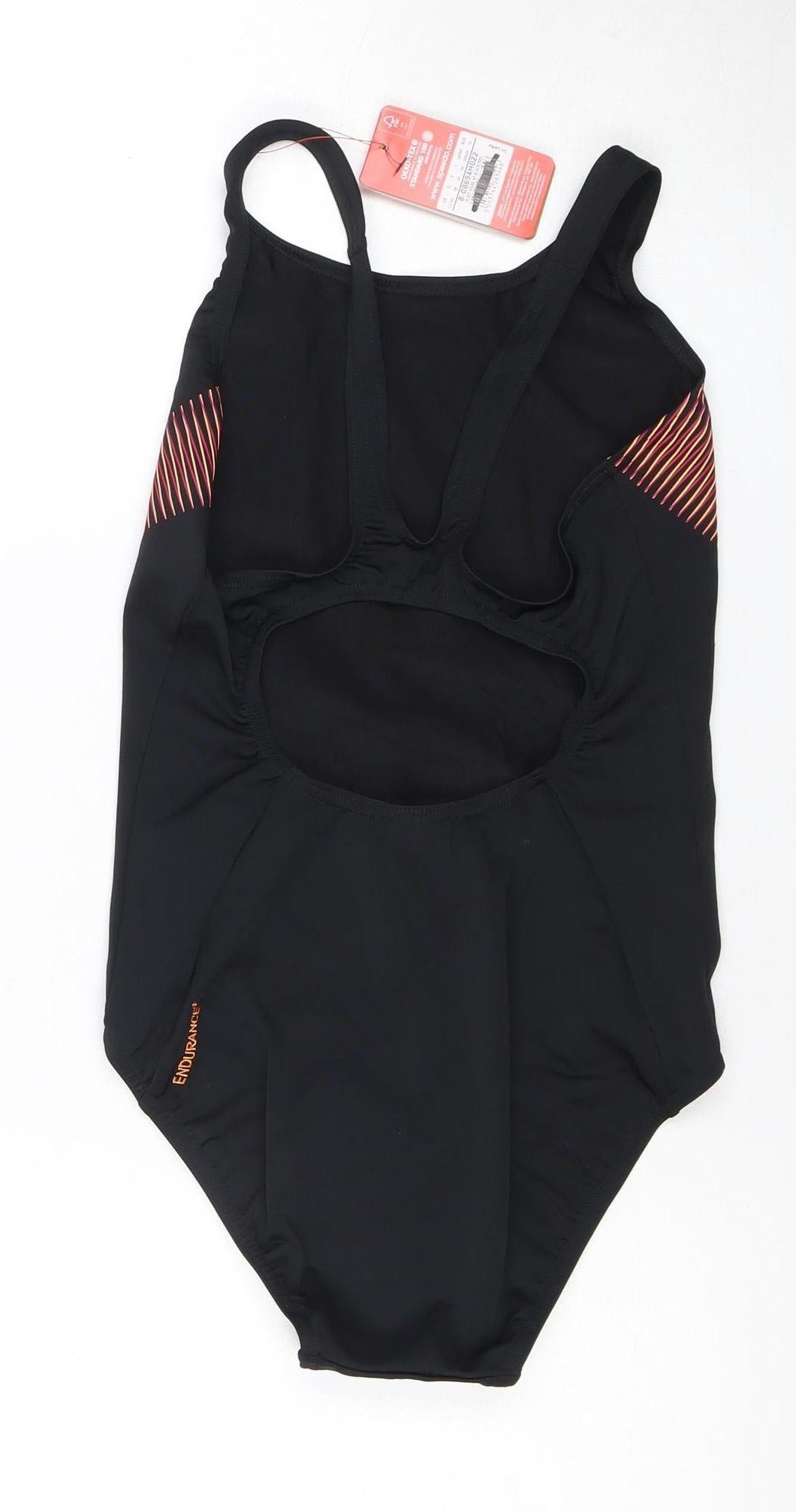 Speedo Women's Black Athletic One Piece Swimsuit Size 12