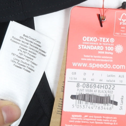 Speedo Women's Black Athletic One Piece Swimsuit Size 12