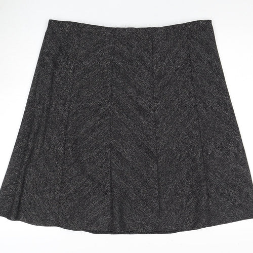 Marks and Spencer Women Black A-Line Knee Length Skirt
