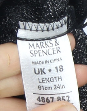 Marks and Spencer Women Black A-Line Knee Length Skirt