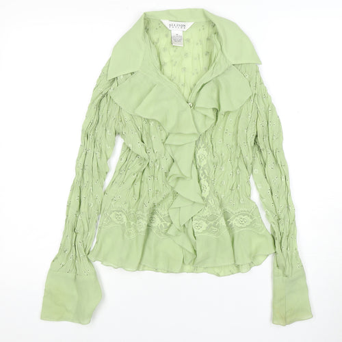 Allison Taylor Women's Green Wrap Blouse, M