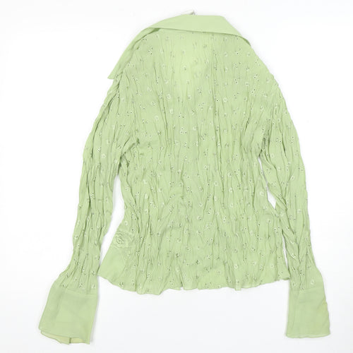 Allison Taylor Women's Green Wrap Blouse, M