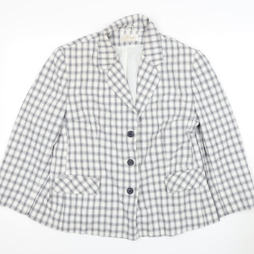 Pearle Women's Multicoloured Checked Blazer Jacket Size 12