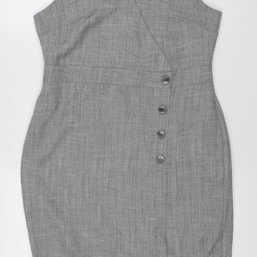 Dorothy Perkins Women's Grey Sheath Dress Size 14
