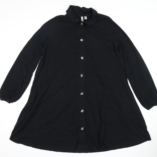 ASOS Women’s Black Shirt Dress Size 8 Cotton Collared