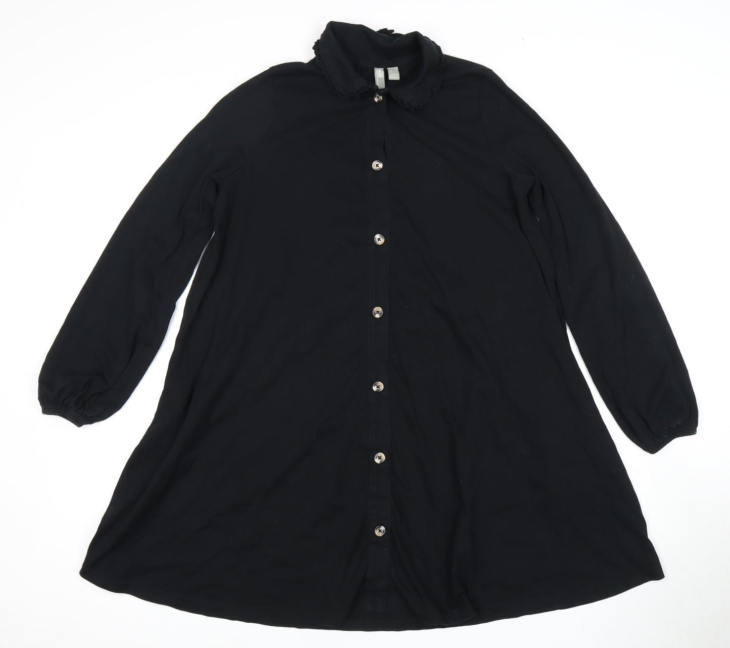 ASOS Women’s Black Shirt Dress Size 8 Cotton Collared