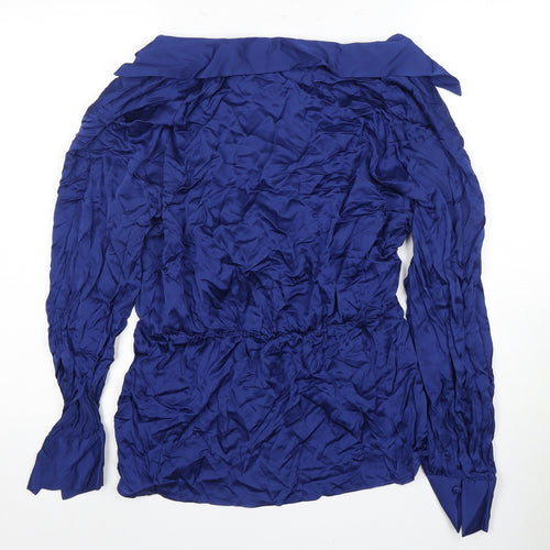 Next Women's Blue Wrap Blouse Size 16 V-Neck