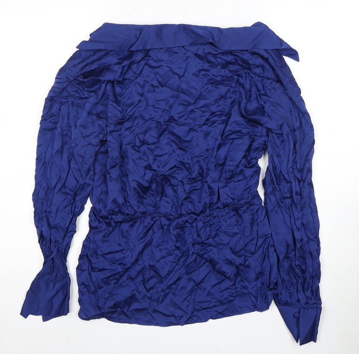 Next Women's Blue Wrap Blouse Size 16 V-Neck