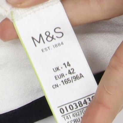 Marks and Spencer Women's White Crew Neck Top Size 14