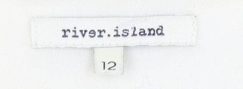 River Island Women's Ivory Embroidered Tunic Blouse Size 12