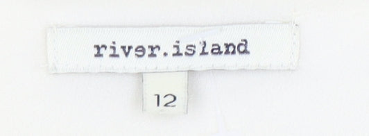River Island Women's Ivory Embroidered Tunic Blouse Size 12