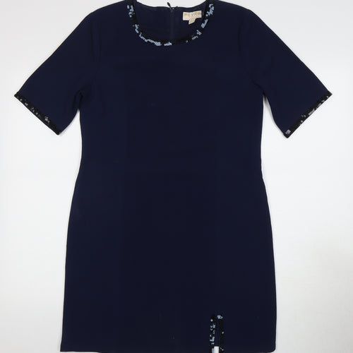 Fever London Blue Sheath Party Dress Size 12