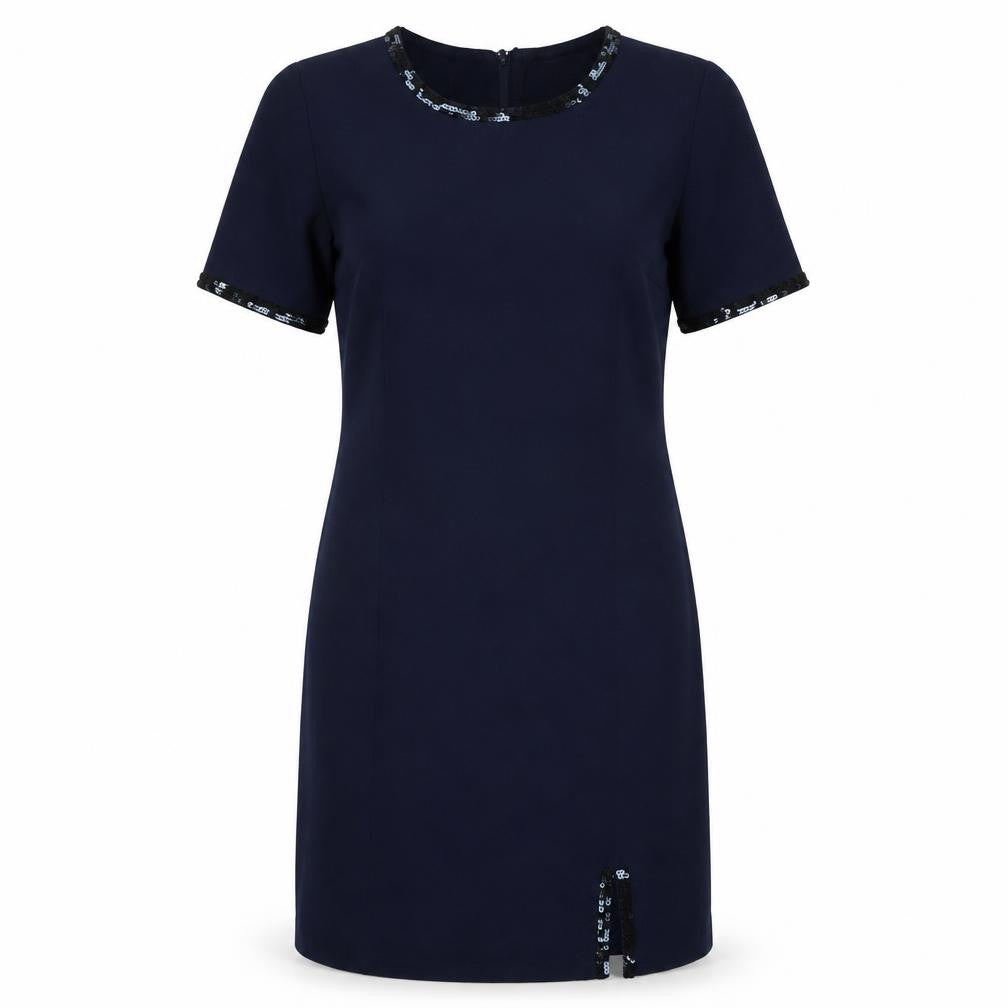 Front view of Fever London Blue Sheath Party Dress, size 12