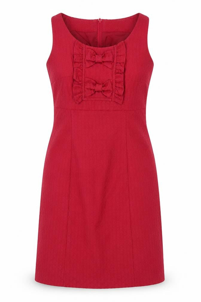 Front view of Next Women's Red Sleeveless Dress, size 8