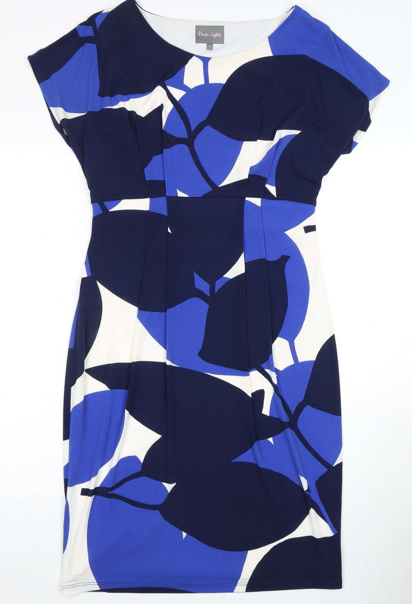 Phase Eight Blue Floral Sheath Dress, Size 12, Women's