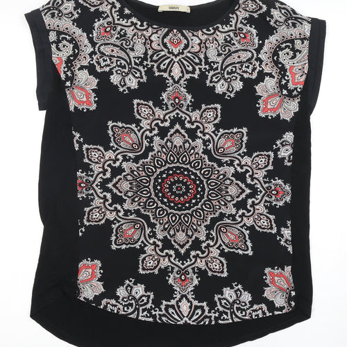 Oasis Women's Black Paisley Blouse S Casual