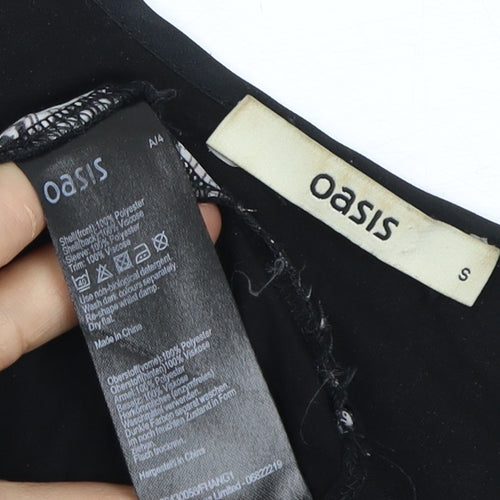 Oasis Women's Black Paisley Blouse S Casual