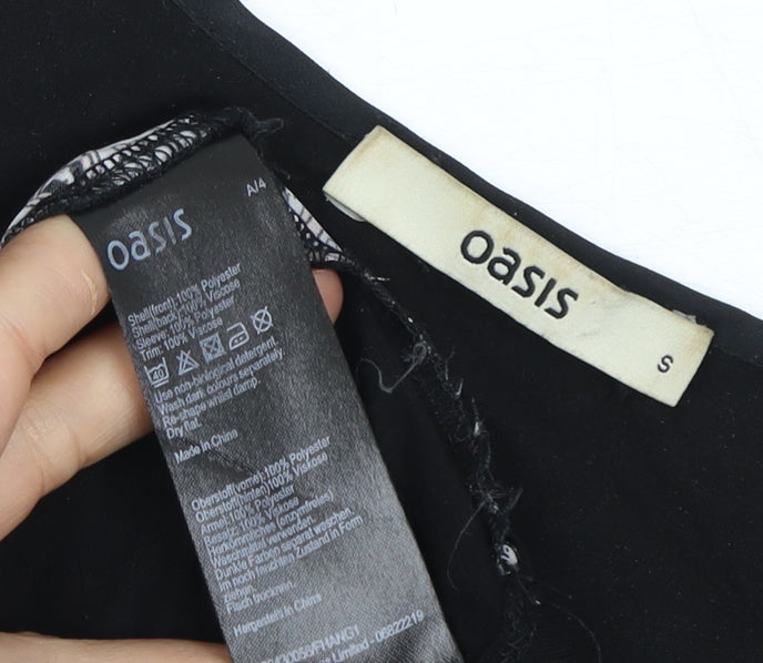 Oasis Women's Black Paisley Blouse S Casual