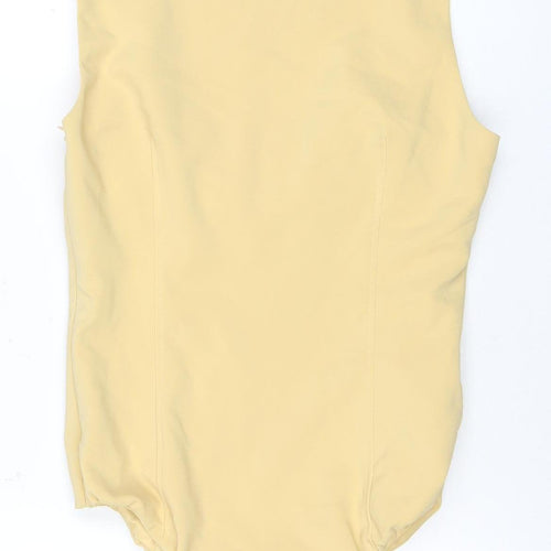 Zara Womens Beige Bodysuit M Slim Fit Sweetheart Neck