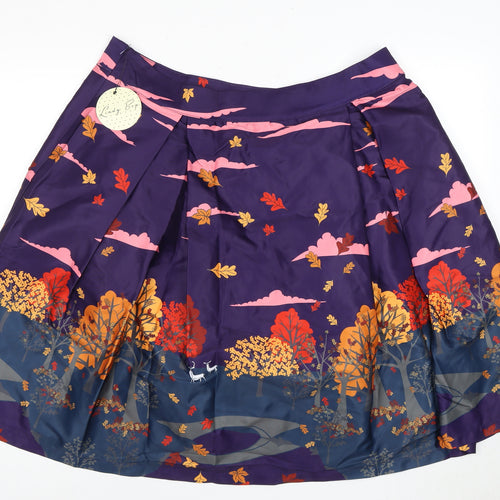 Lindy Bop Women's Purple Pleated Skirt Size 22