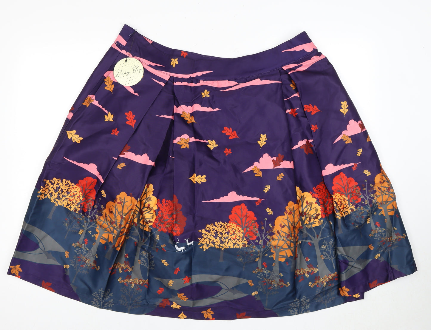 Lindy Bop Women's Purple Pleated Skirt Size 22