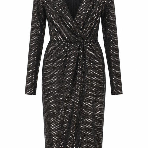 Boohoo Women's Black Bodycon Dress Size 10 Party Sequin