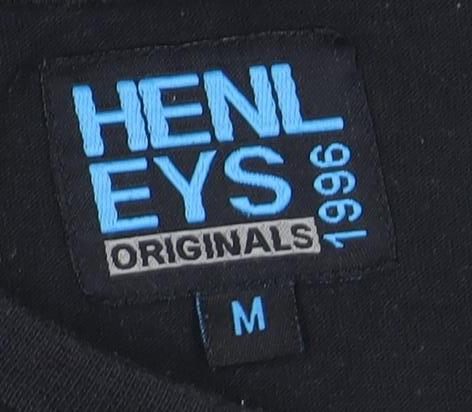 Henleys Men's Black M Short Sleeve Logo T-Shirt