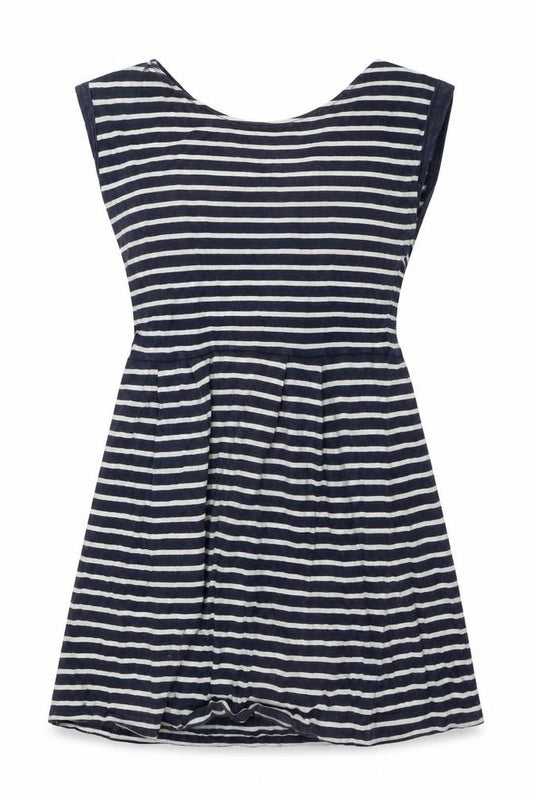 Front view of French Connection Women's Blue Striped Dress, size 16