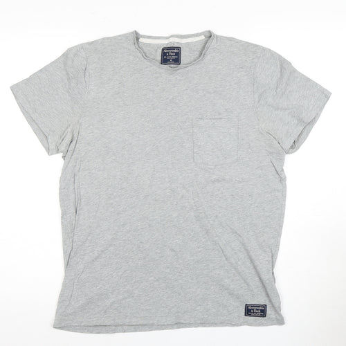 Abercrombie & Fitch Grey Crew Neck T-Shirt for Men, Size M