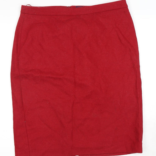 Pure Collection Women's Red Wool Pencil Skirt Size 16
