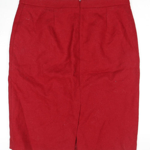 Pure Collection Women's Red Wool Pencil Skirt Size 16