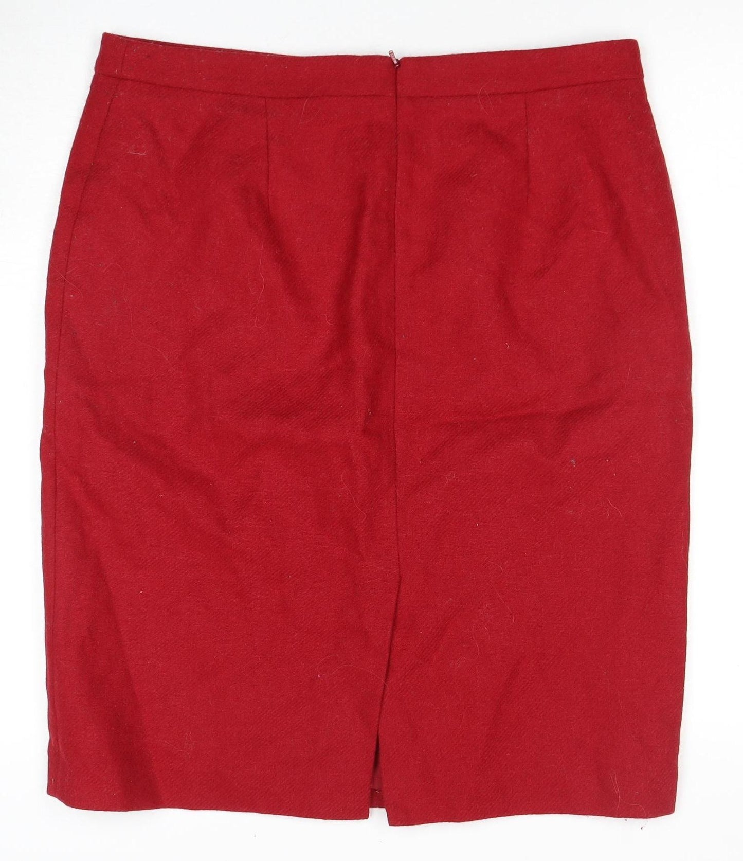 Pure Collection Women's Red Wool Pencil Skirt Size 16