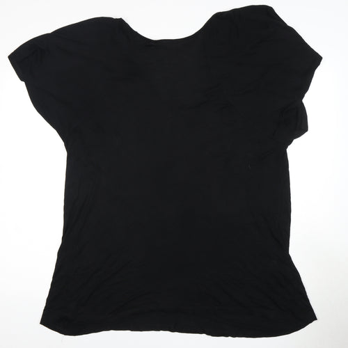 Amy Jones Women's Black Studded Tee, Size 14, Dolman Sleeve