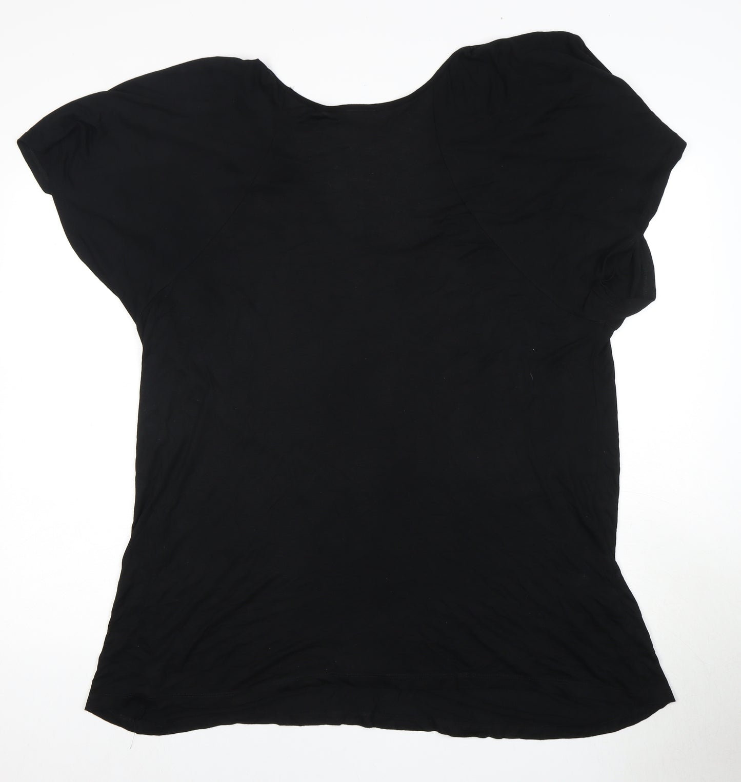 Amy Jones Women's Black Studded Tee, Size 14, Dolman Sleeve