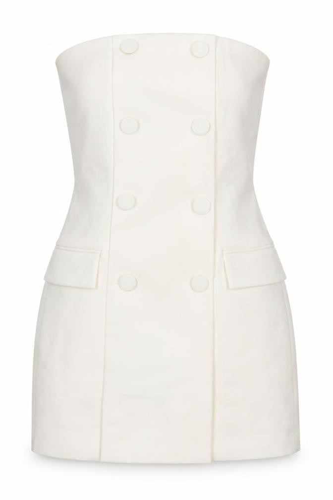 H&M Women Ivory Strapless Bodycon Dress Size 8