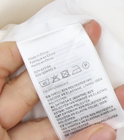 H&M Women Ivory Strapless Bodycon Dress Size 8