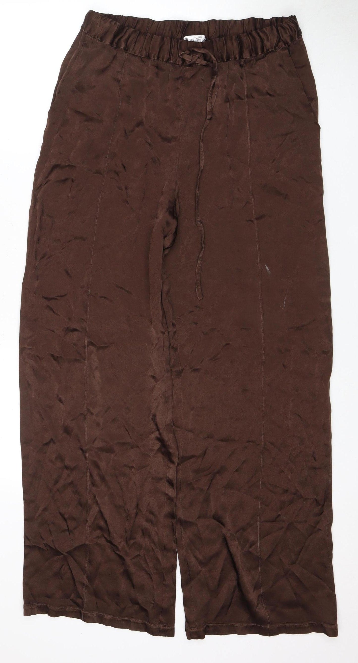 Ghost London Women's Brown Wide-Leg Trousers M